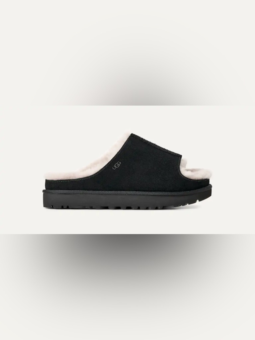 🆕 NWOB UGG Black Greenport Slide Suede Soft Slip-On Shearling Mule Sandal $125
